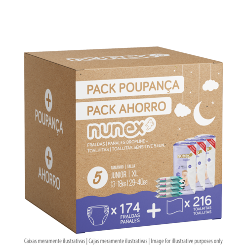 Nunex - Pack Ahorro Nunex Dropline T5 c/ Toallitas Sensitive - 15607283105587