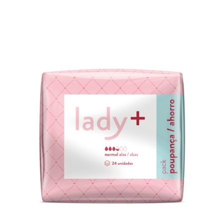 Serviettes Sanitaires Lady+ Normal Ailes